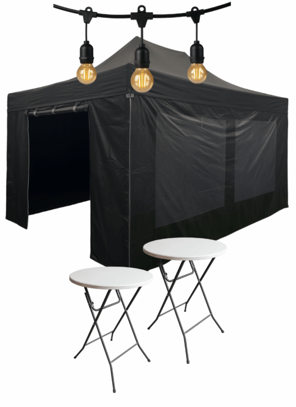 Easy Up pakket Comfort 3x4,5 - met statafels en verlichting