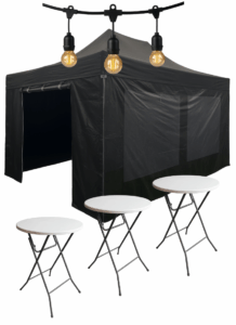 Easy Up pakket Comfort 3x6 - met statafels en verlichting