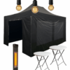 partytentpakket premium Easy Up pakket Premium 3x4,5 - met statafels, verlichting en heater