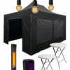 partytentpakket deluxe Easy Up pakket Deluxe 3x4,5 - met statafels, verlichting, heater en geluid