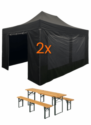 3x10,5 basis biertafel Easy Up pakket Basis 3x10,5 - met biertafelset