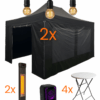 Easy Up pakket Deluxe 3x10,5 - met statafels, verlichting, heaters en geluid